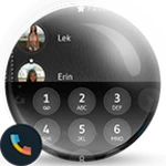 theme dialer leather black android application logo